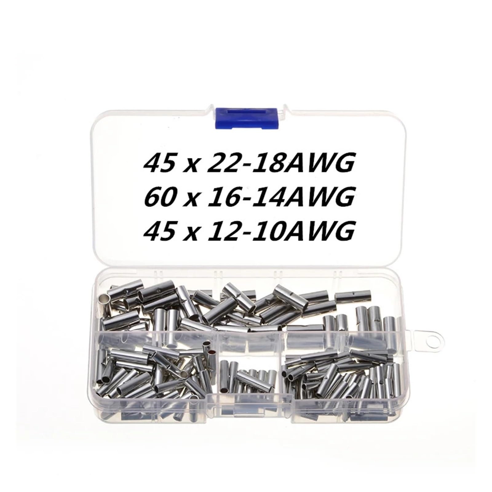 BYLSAGWHT 150Pcs Tin-coated Copper Material Uninsulated Terminal Bootlace Ferrules Cord End Electrical Cable Crimp Connector AWG 22-10