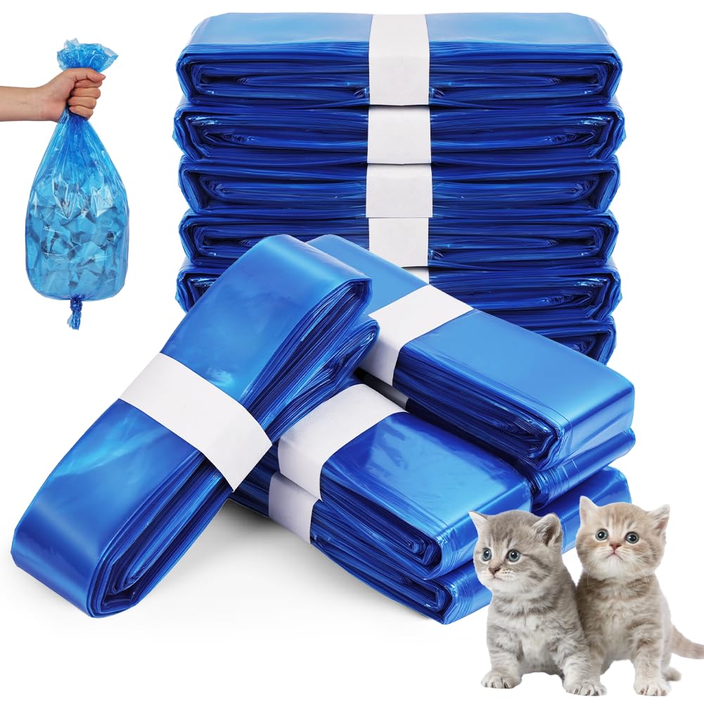 12 Pieza Recambios Cubos de Pañales, Bolsas de Repuesto para Arena para Gatos, para el Cambio Higiénico de La Arena para Gatos, para Cubo de Pañales, Bolsas de Recambio para Arena de Gato, Azul