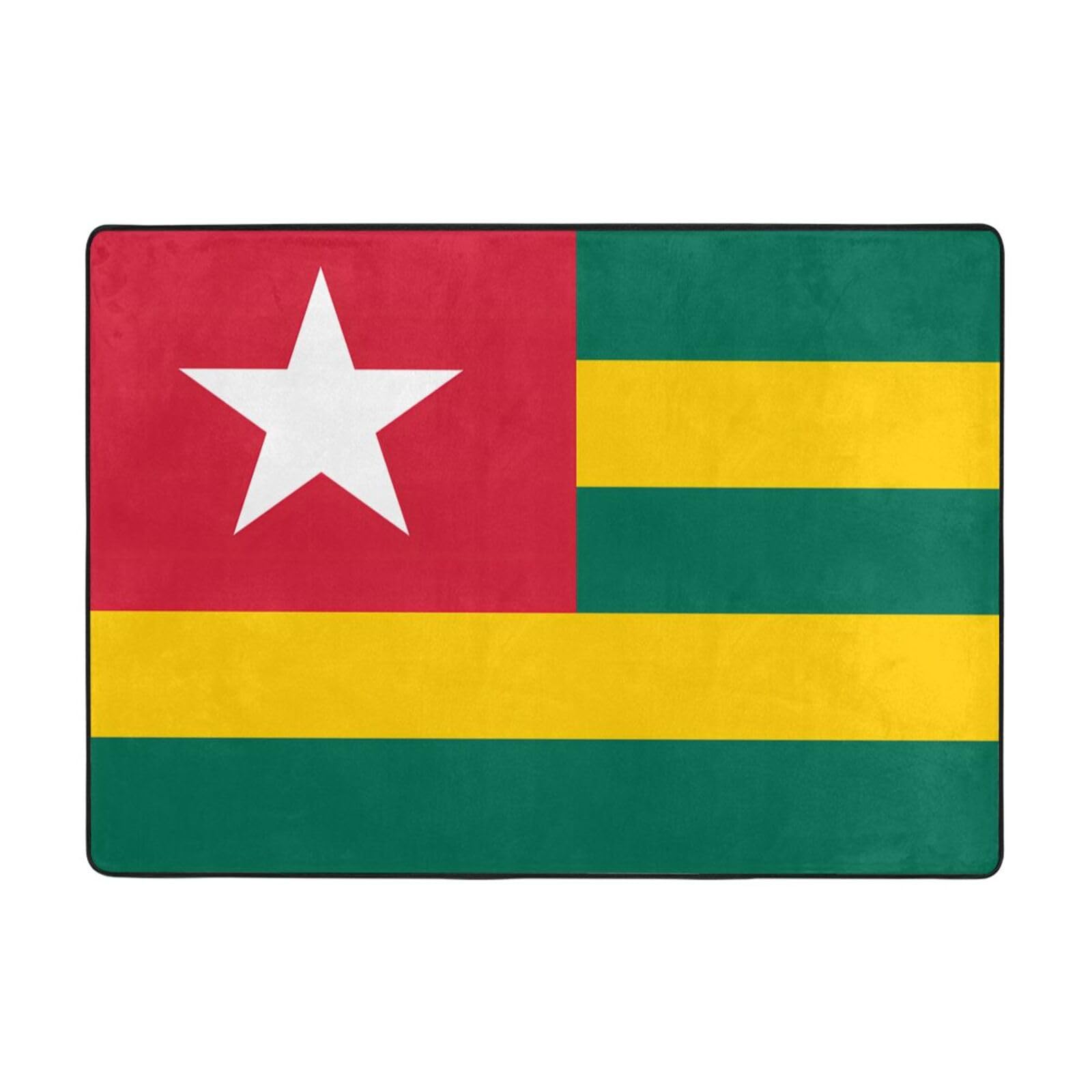 Tapis de sol drapeau du Togo en flanelle pour eviter les sols froids dans la chambre a coucher