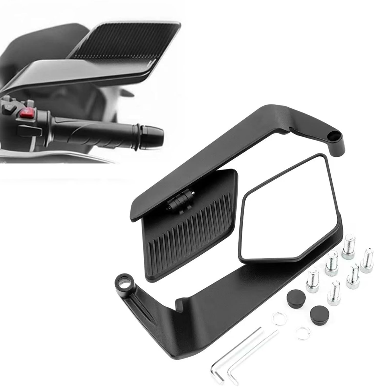 Specchietti Retrovisori Moto per Yamaha X-Max 250 ABS 2014 2015 2016, Specchietto Retrovisore Invisibile per Moto ad Ala Fissa, Regolabile Specchietti per Moto,A