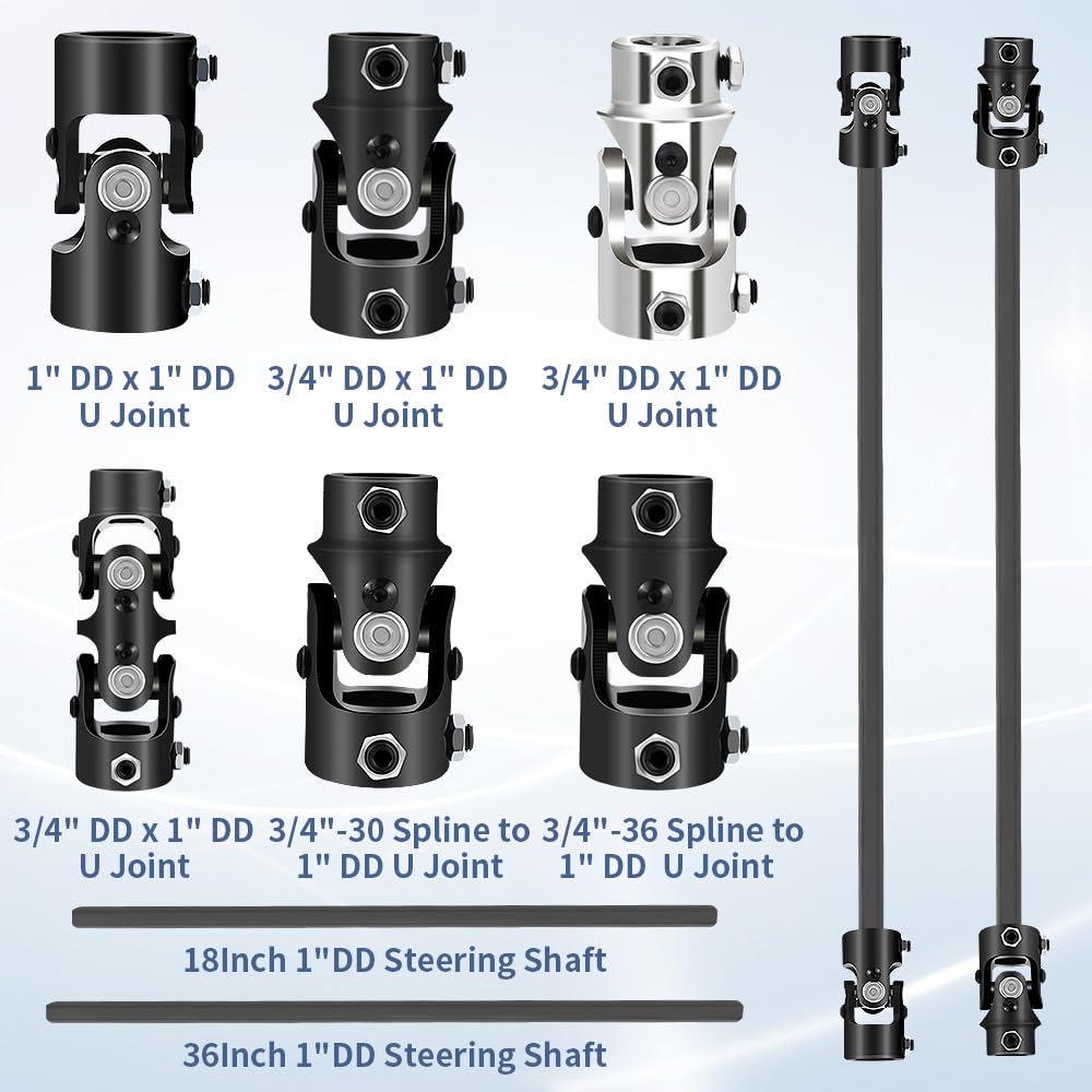 COOL STAR 36" Hollow Steering Shaft - 3/4" DD Inside 1" DD Outside Universal Steering Column