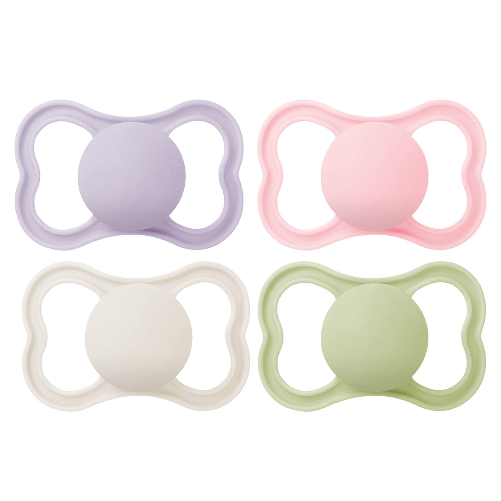 MAM Air Matte Pacifiers, for Sensitive Skin, 6+ Months, Best Pacifier for Breastfed Babies, Girl Pacifiers, 6-16 Months, 4 Count (Pack of 1)