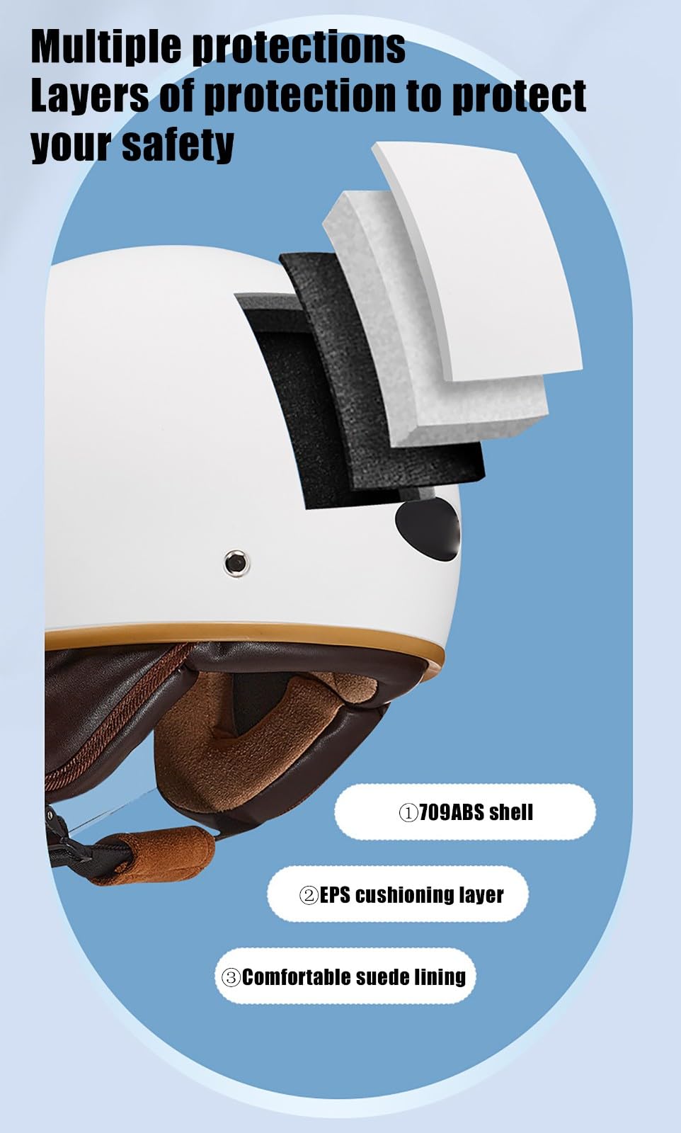 Casco Da Moto Jet Con Orecchie Di Gatto, Casco Da Moto Omologato ECE 22.06, Casco Jet Da Moto Con Visiera Parasole, Casco Da Scooter Per Uomo E Donna