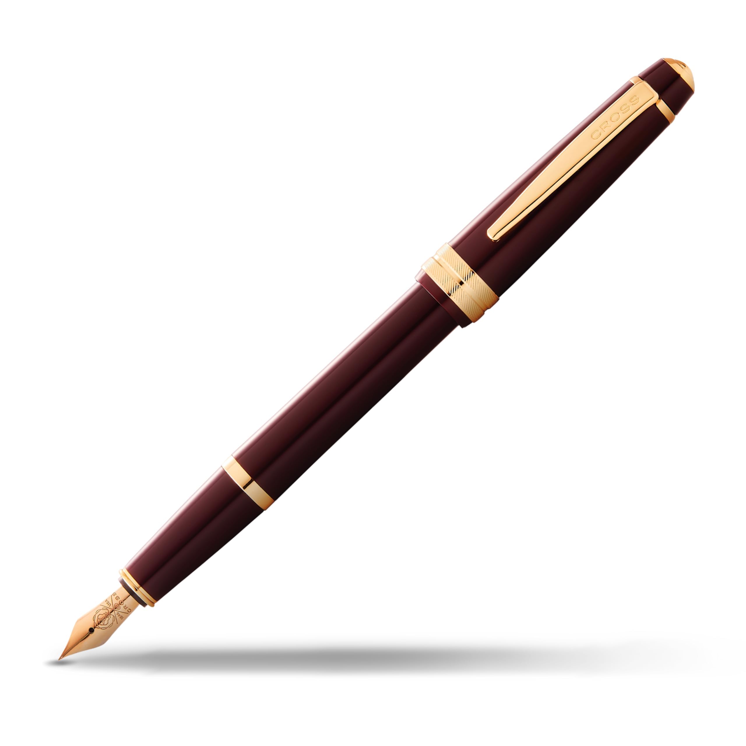Cross Bailey Light XF Fountain Pen - Gift Boxed - Red Lacquer with Gold Fittings