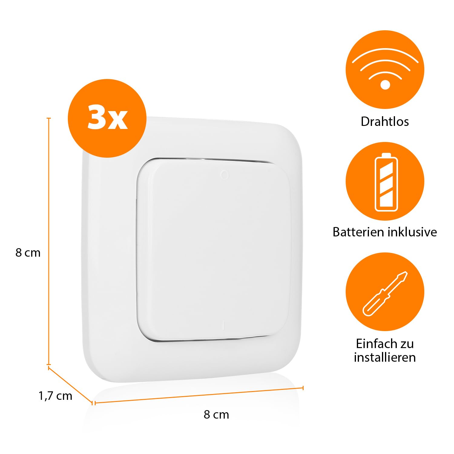 Smartwares Home Automation Set Plug & Connect Funkstecker - für das Schlafzimmer - 3 Einzelschalter und 1 Unterputzmodul SH4-99567