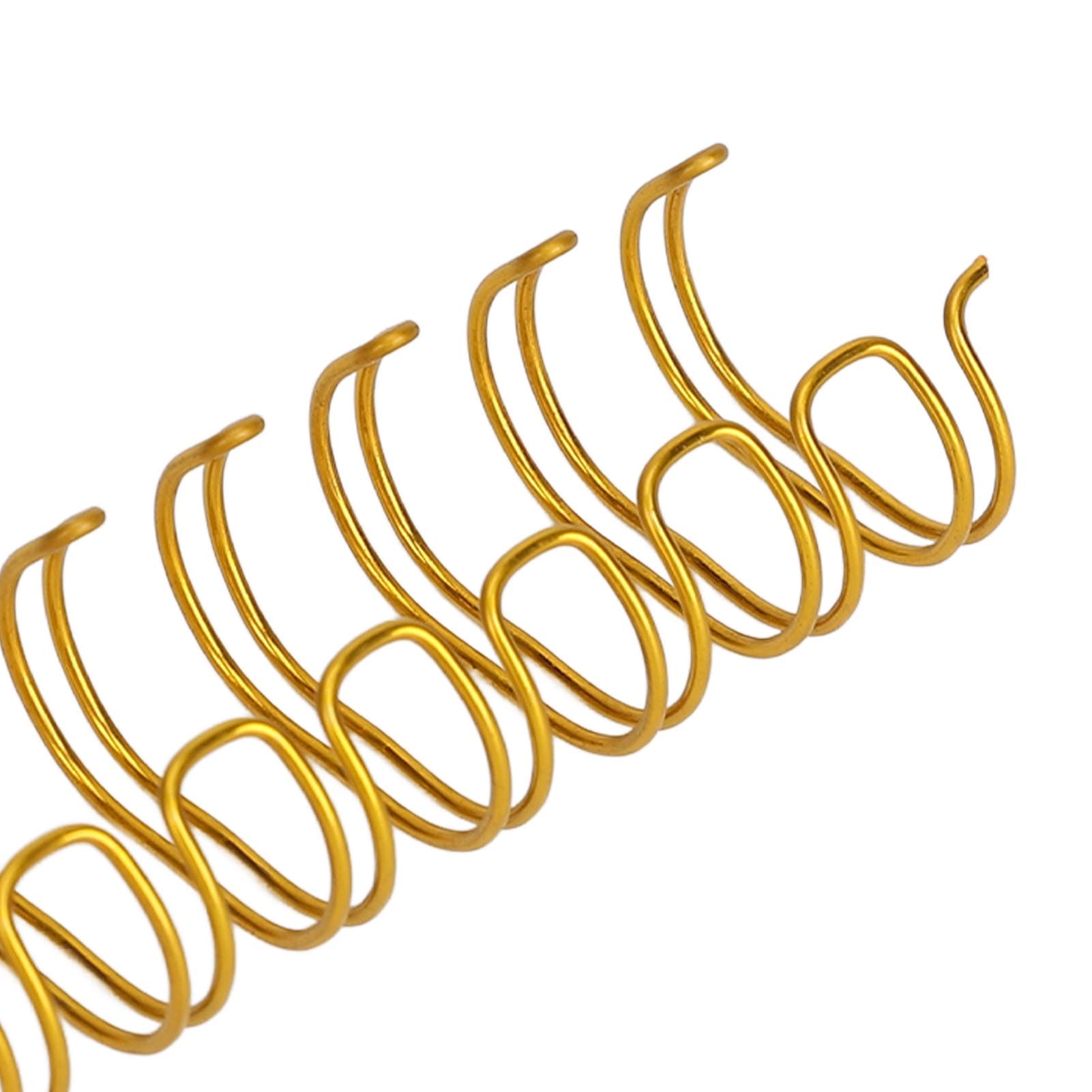de encuadernación de 100 hojas, cincha de anillo de encuadernación de alambre de nailon resistente al desgaste, alambre de doble bucle para presentaciones de informes (Gold)