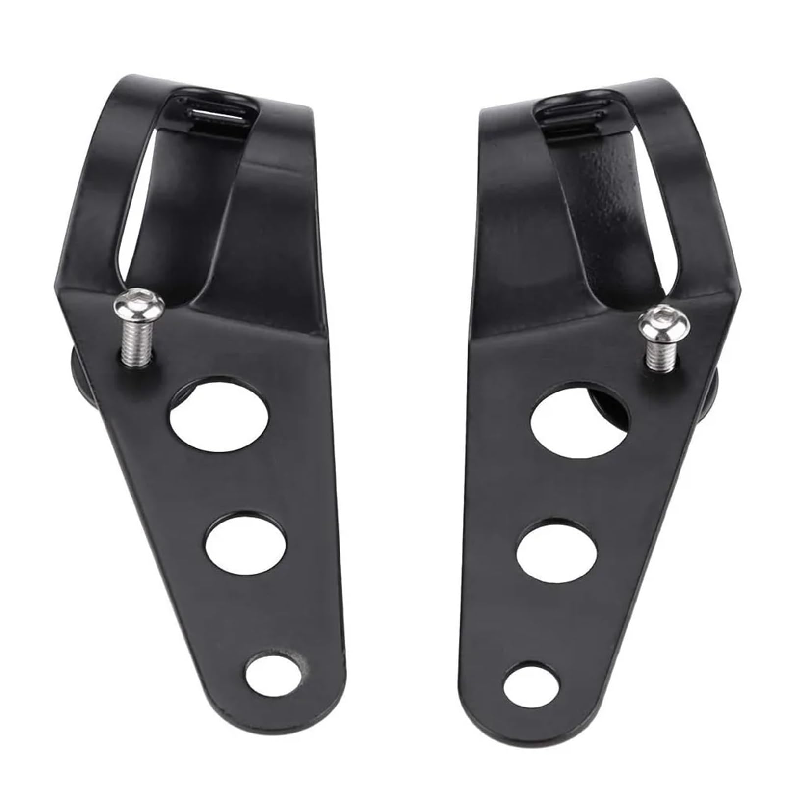 Ahusrwe Black L Bracket Light Universal Motorcycle Headlight Mount Bracket Fork Ear Chopper Headlamp Holder Clamp Adjustable Motor(Black L)