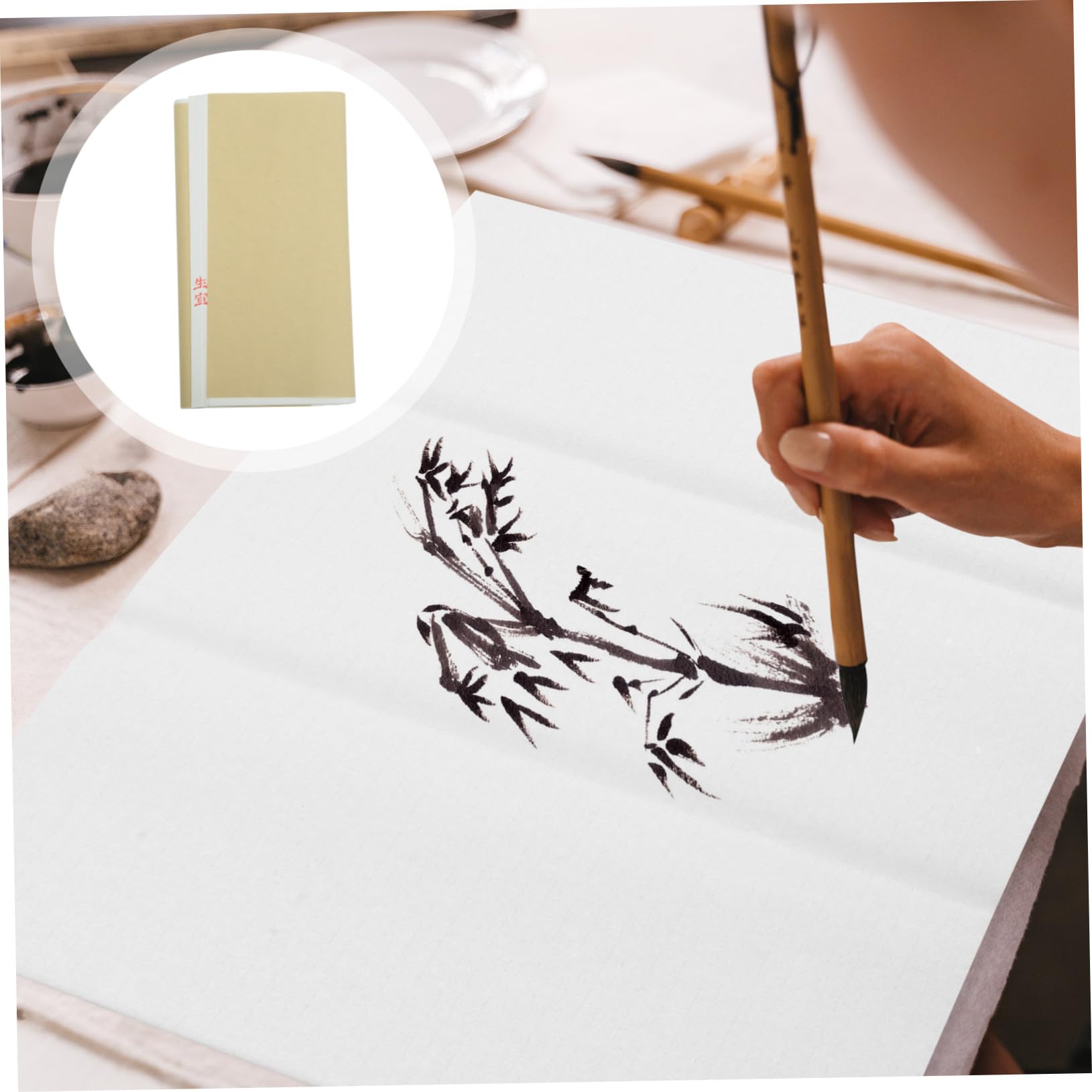 Gogogmee 100 feuilles Papier de Calligraphie Chinois Papier Riz Souple pour Dessin Écriture Scrapbooking Craft