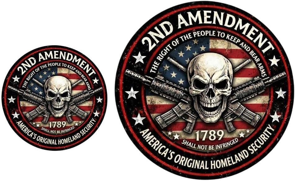 (1Pcs 5" + 1Pcs 3") 2nd Amendment The Original Homeland Security - The Right to Keep and Bear Arms Sticker, 2nd Amendment Decal Waterproof Vinyl Blessed Vinyl Waterproof Sticker Decal