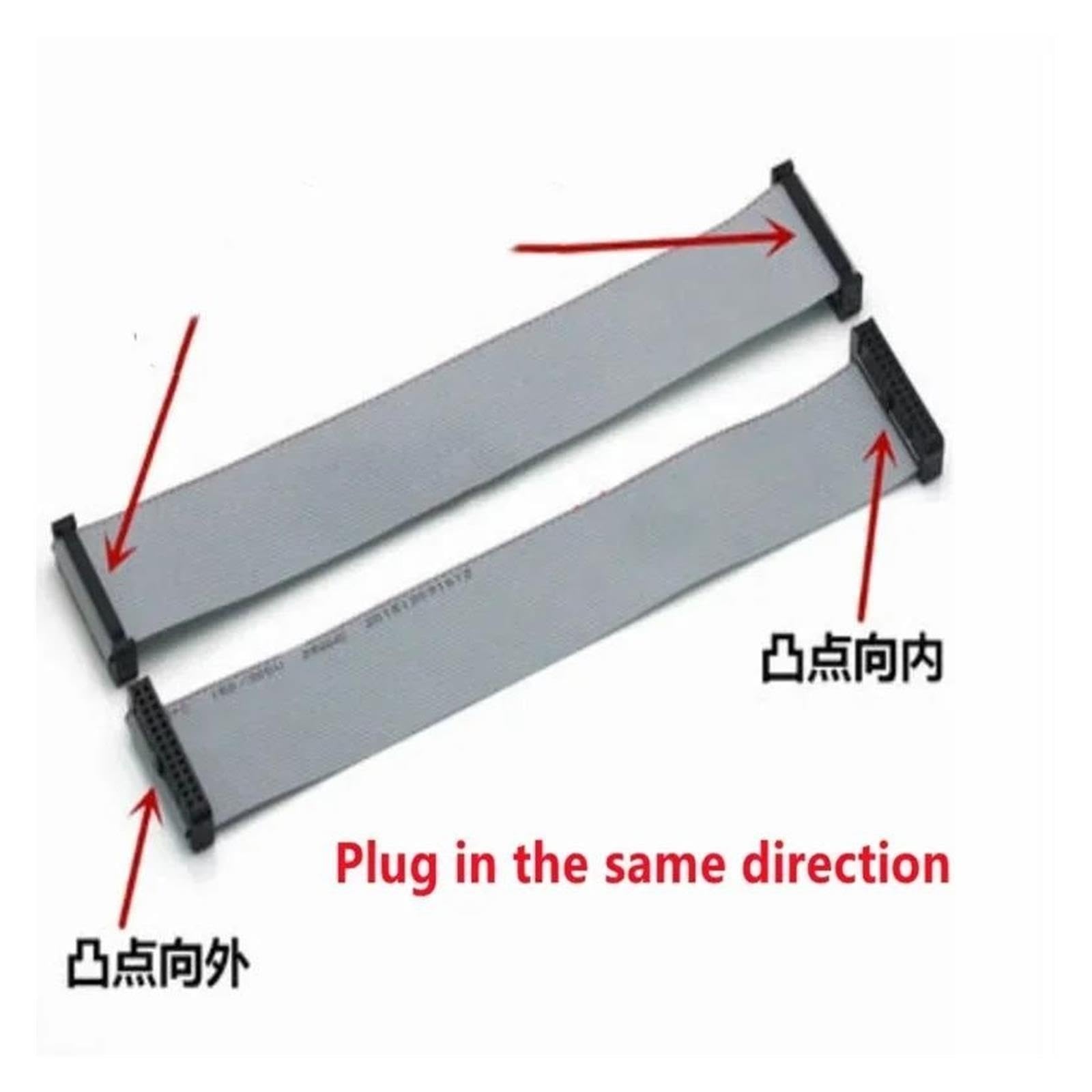 Cavo a nastro piatto grigio 2 pz Passo 2.0mm FC 6/8/10/14/16/18/20/24/26/30/34-60 Spille Cavo Dati A Nastro Piatto Grigio 10/20/30/50-100 cm for DC3 IDC Intestazione Maschio(1m,40P)