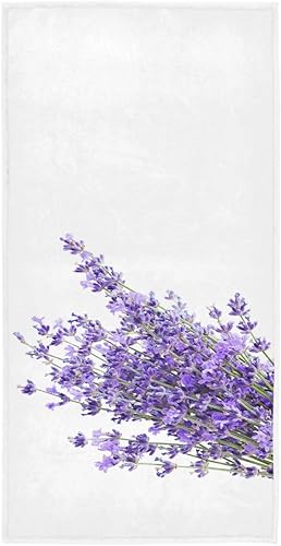 Toallas de mano con flores de lavanda moradas, toallas de baño, toallas de baño florales, toallas de baño con punta de los dedos, toalla de cocina,