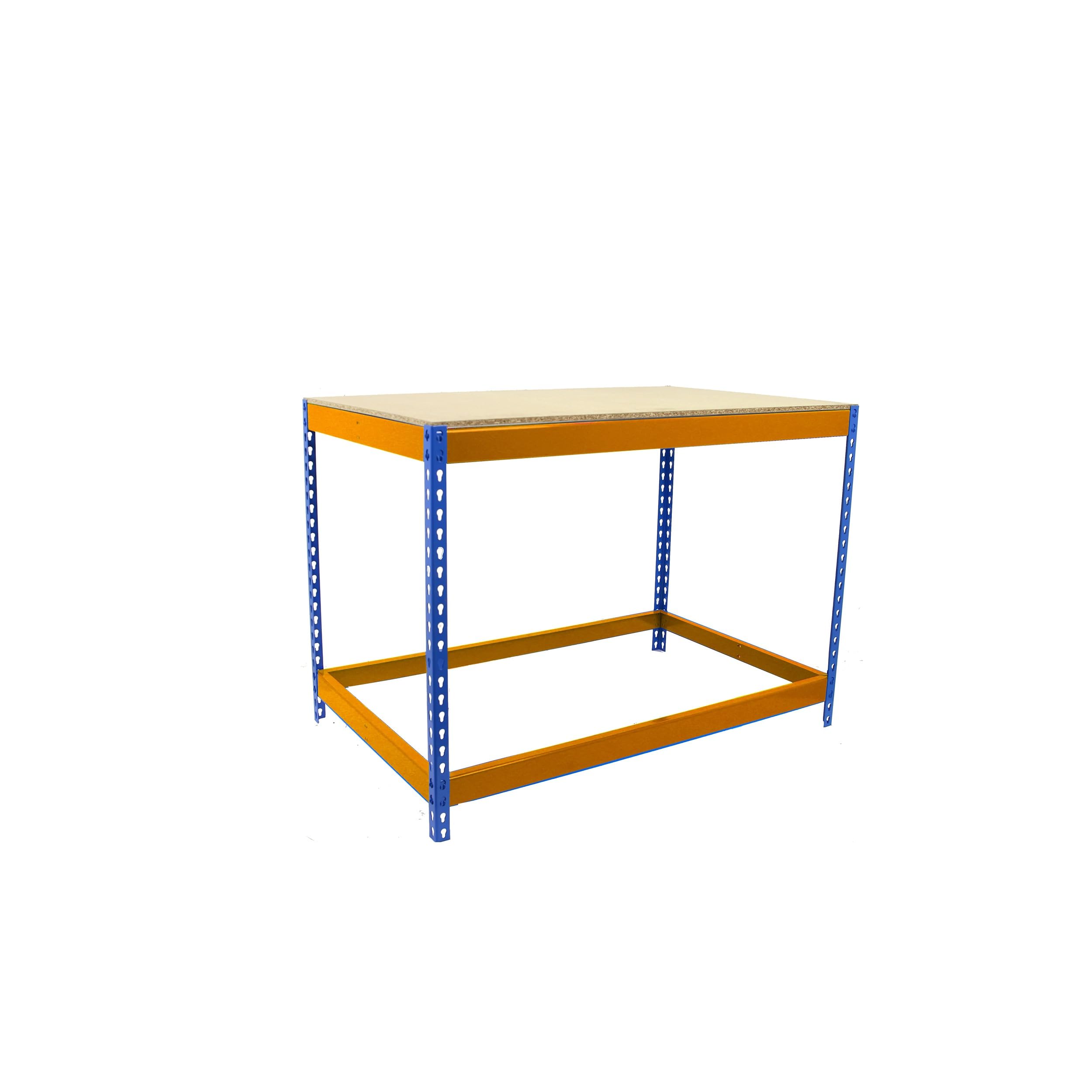 Simon Rack Banco de Trabajo Taller 1800x450 mm - BT Basic | Capacidad Carga 400 kg, Montaje sistema clic, Pintura anticorrosión, Azul/Naranja