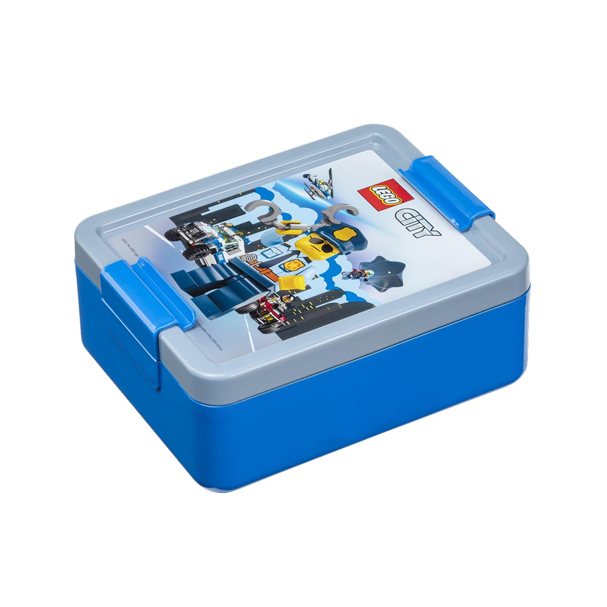 LEGO Lunch Box with compartments - LEGO CITY Design, Durable & Fun for Kids, Grey & Blue, Dishwasher Safe, Perfect for Meal Prep, Snacks and Travel