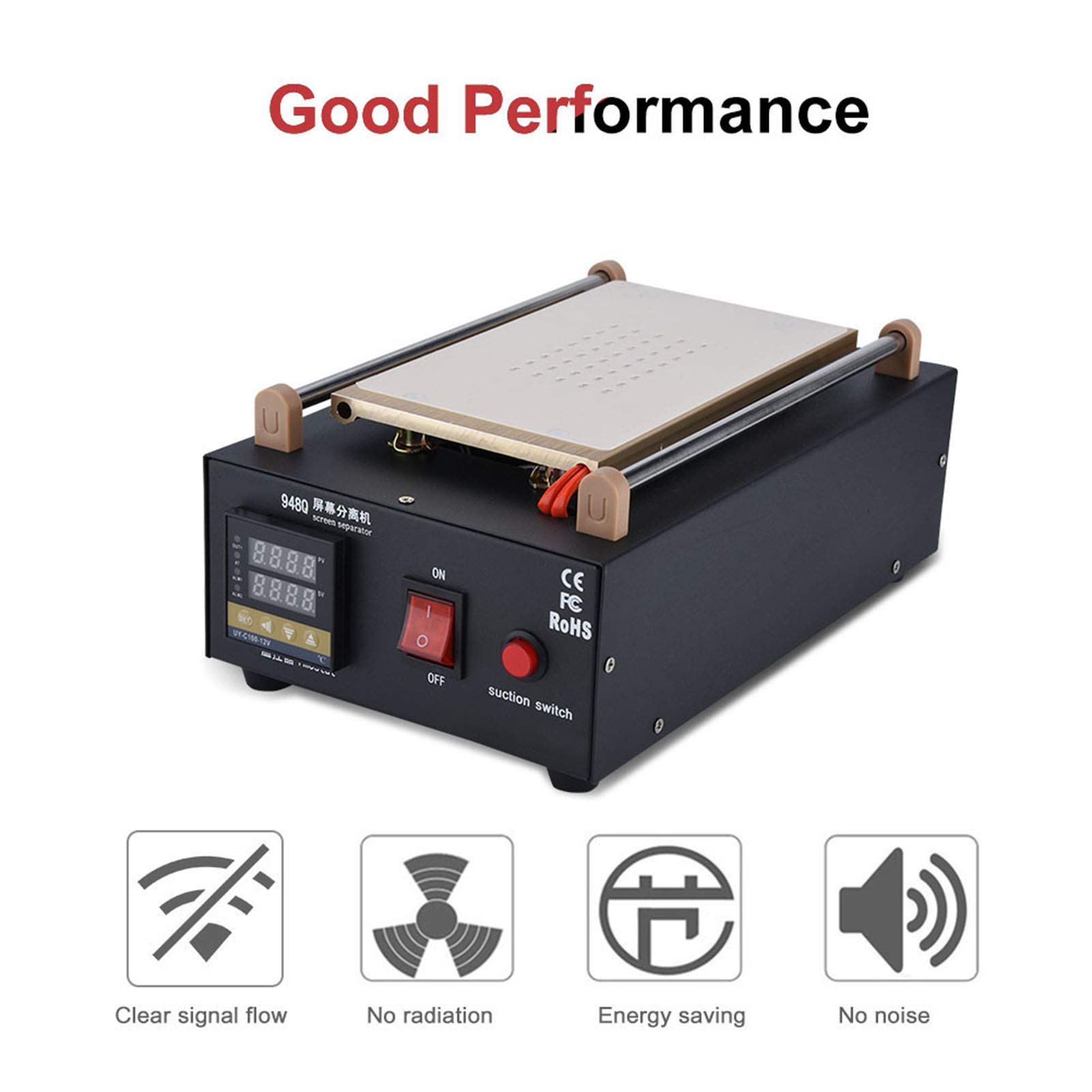 Ejoyous LCD Bildschirmtrennzeichen, 2-in-1 Vakuum Separator Maschine mit Heizplatte, 260 x 160mm PCB Preheater Vorwärmen Ofen, 400W