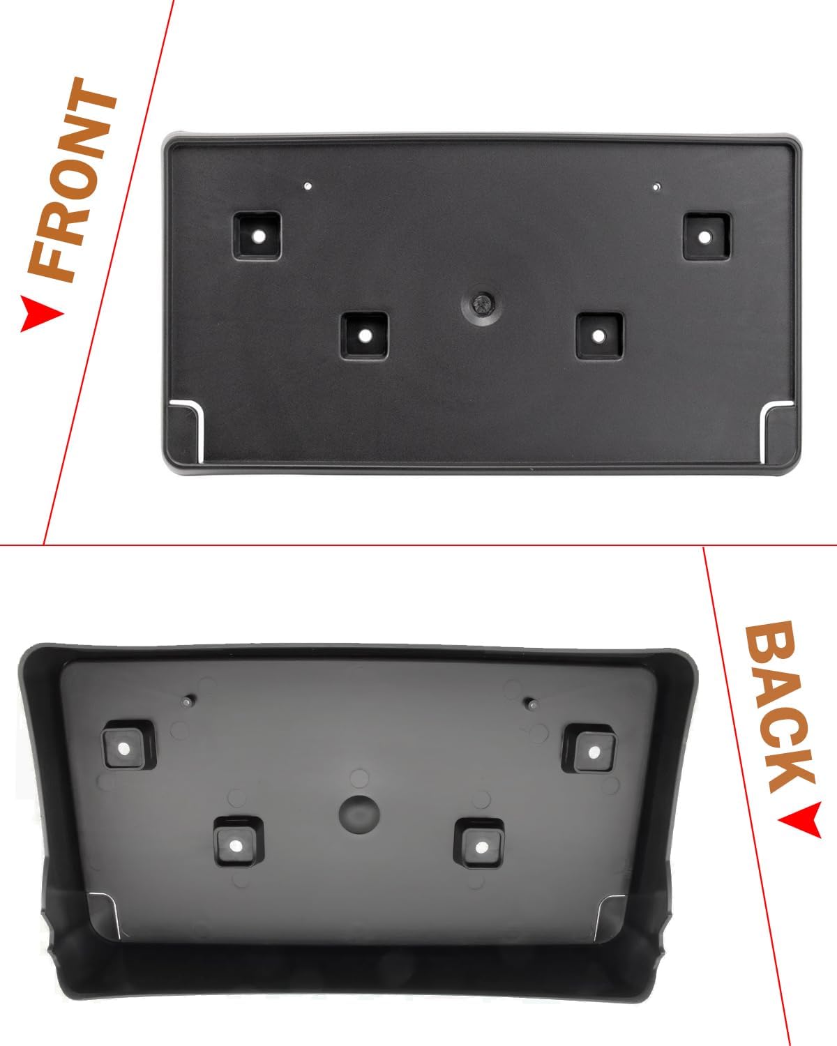 Front License Plate Frame for Jeep Grand Cherokee Type 2 2017 2018 2019 2020 2021 for Jeep Grand Cherokee WK 2022 Front Bumper License Plate Holder Mounting Bracket Replace # 68277137AA CH1068148