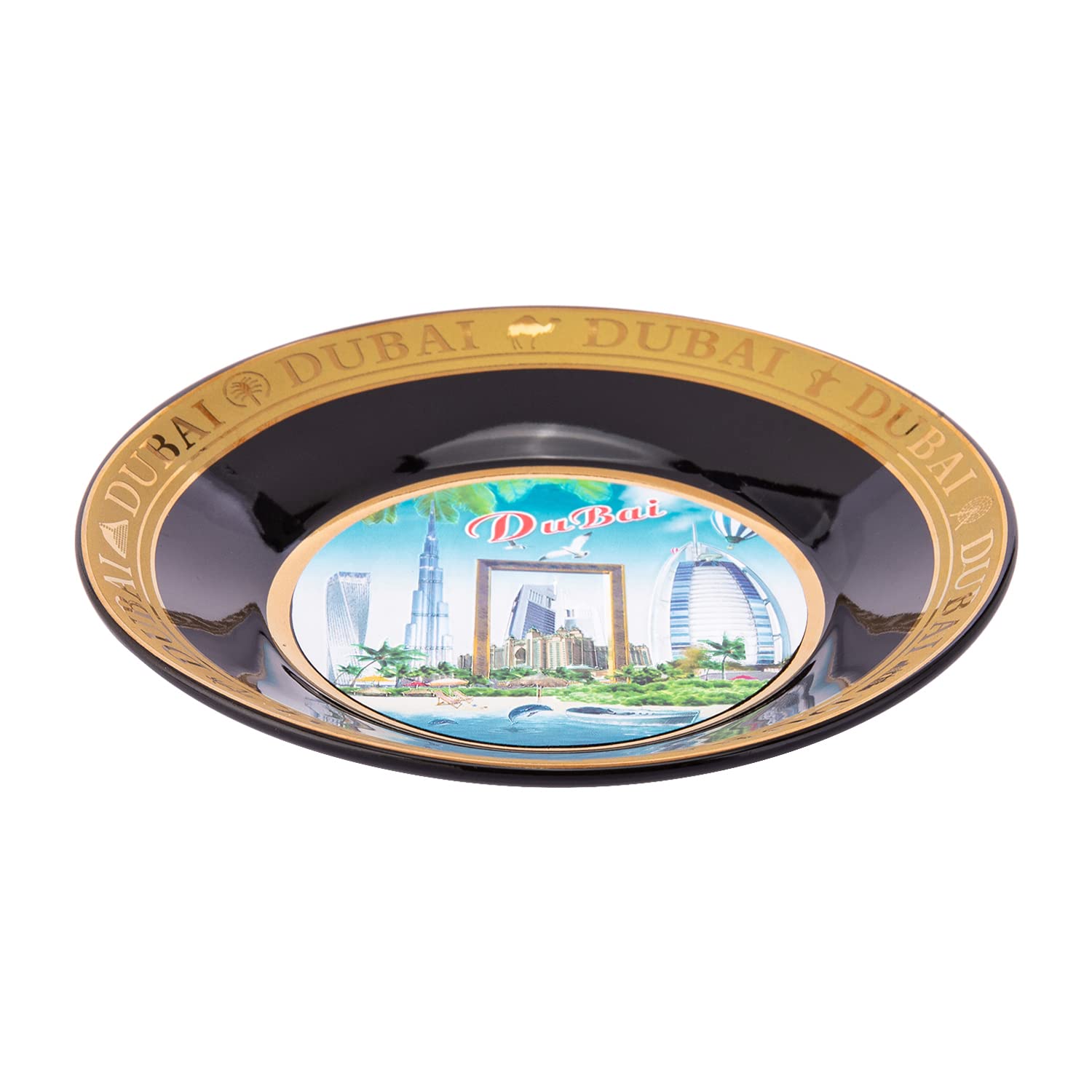 AKDC Dubai Souvenir Plate 11Cm X 11Cm X 1Cm Multi-Colour