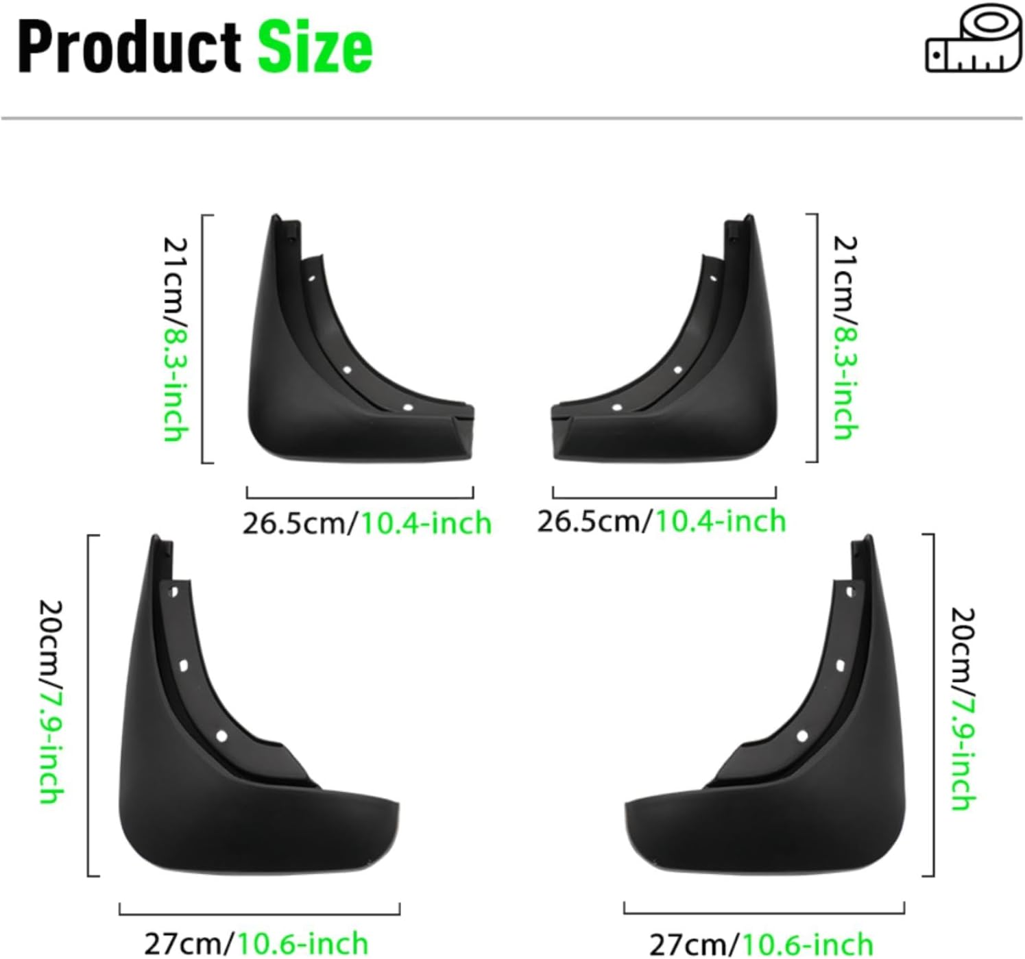 4PCS Car Mud Flaps Splash Guards Mudguards Car Mud Flaps Compatible with Audi A8L 2011 2012 2013 2014 2015 2016 2017