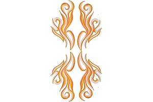 Pair Flame Headpiece Patches for Clothing Embellishment