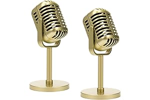 Antique Toy Microphone Prop Set with Stand