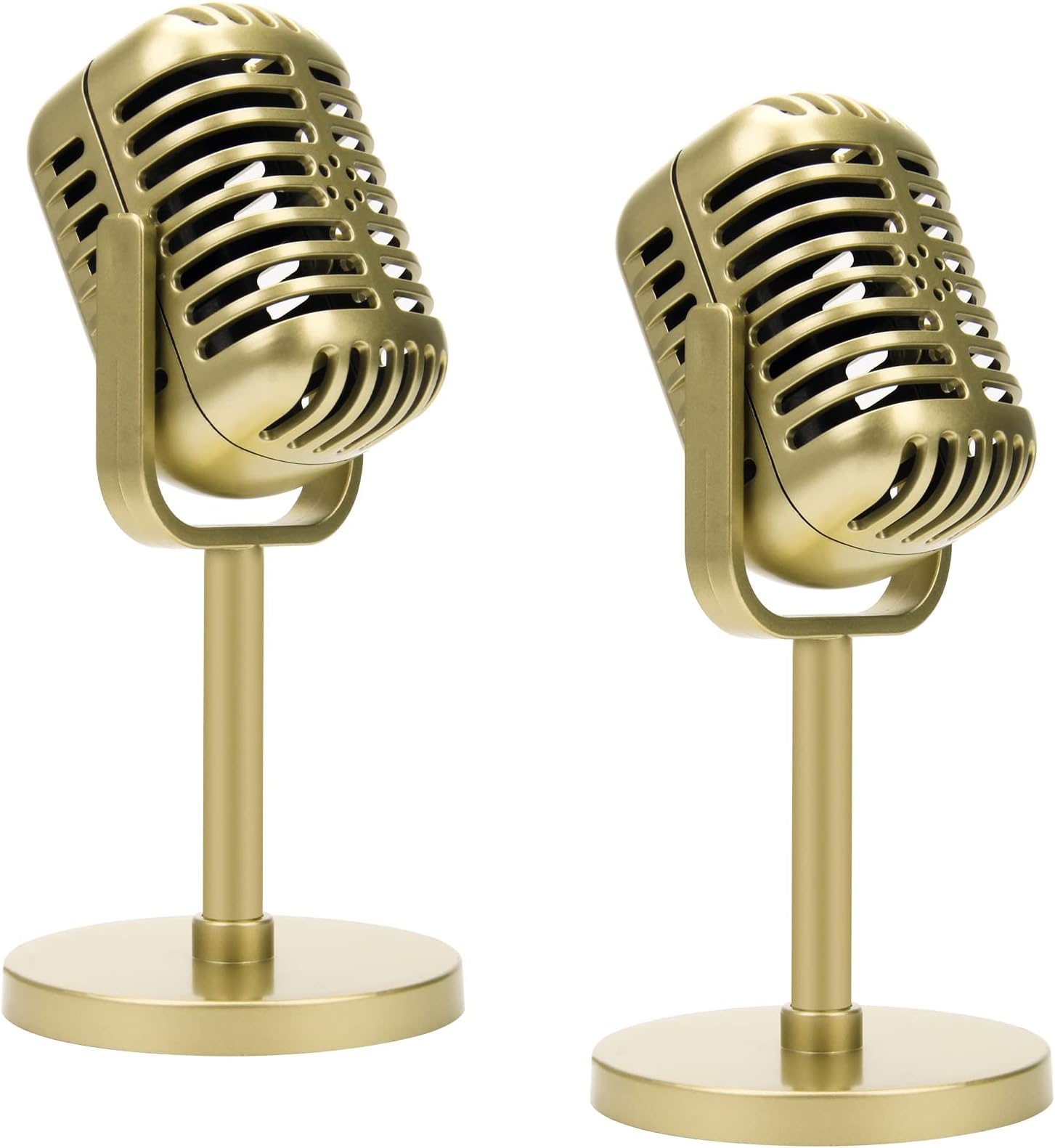 Windspeed Retro Microphone Props Model, Antique Microphone Prop with Stand for Party Decorations Pretend Play