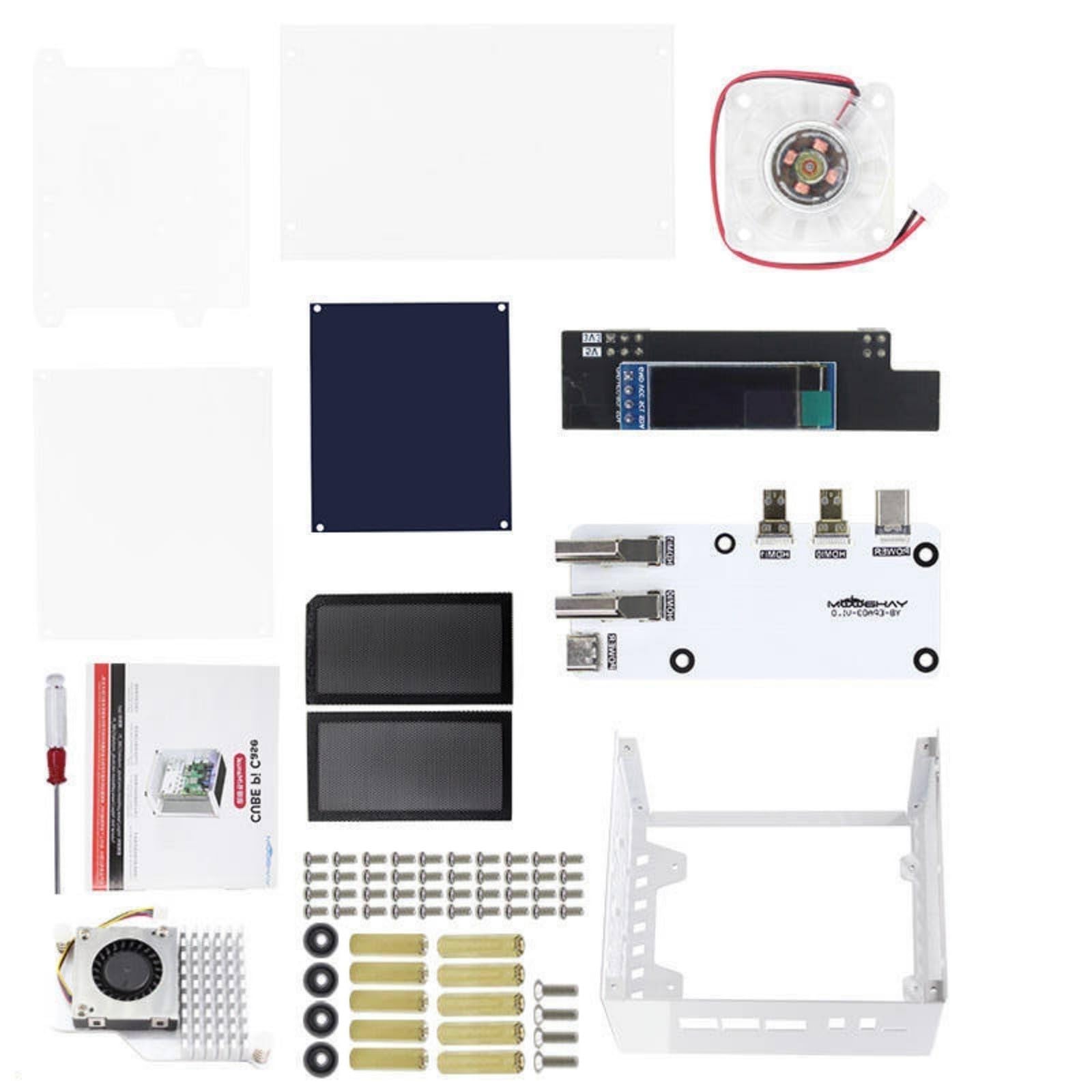 PCIe - Funda para PC para 5 carcasas compatibles con múltiples discos duros NVMe y enfriadores de torre de efectos RGB con ventilador RGB