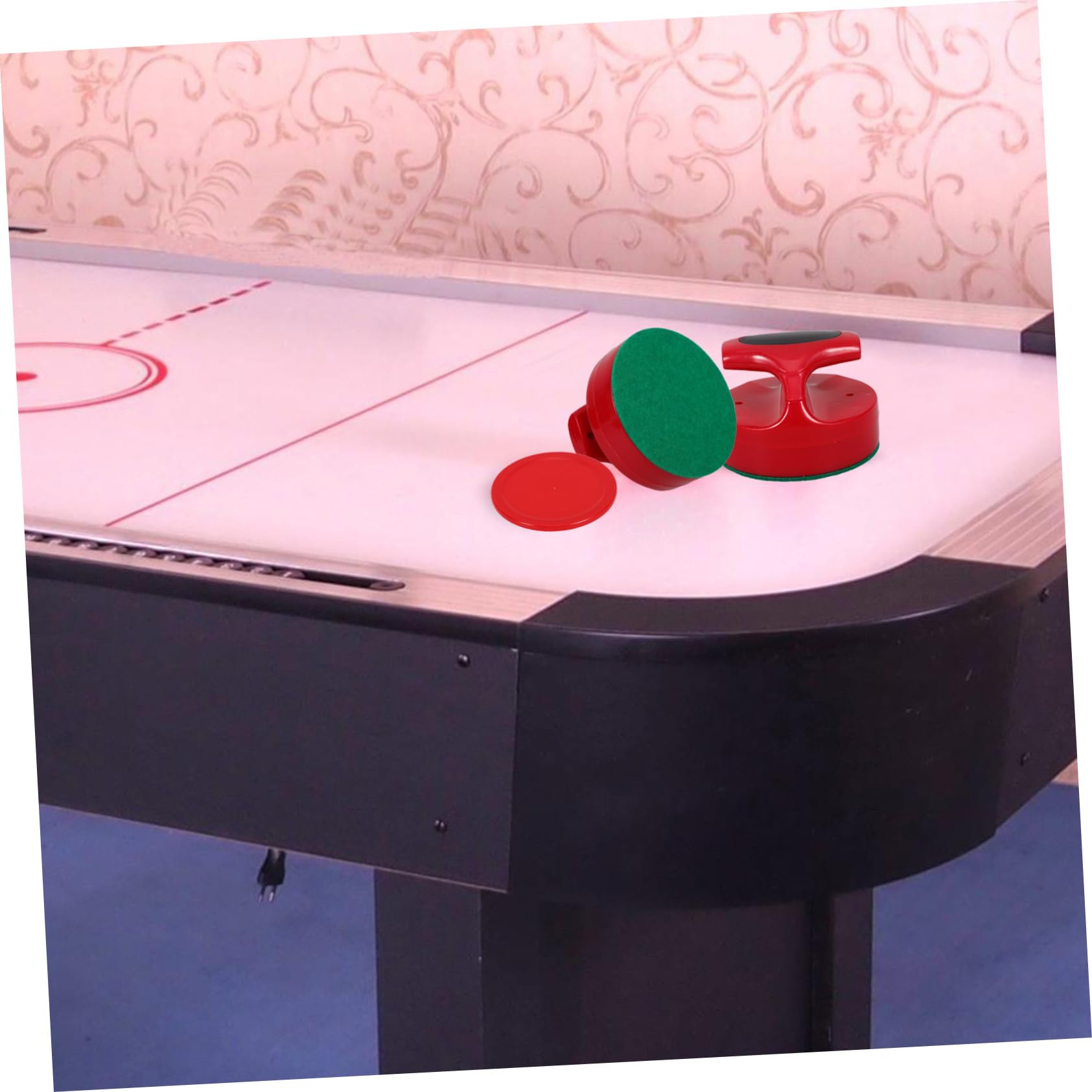 Yardwe Accessoires de Jeu de Hockey sur Glace Kit de Pusher et Palets Rouges pour Tables de Hockey de Pusher et Palets pour Entre et Salles de Jeux