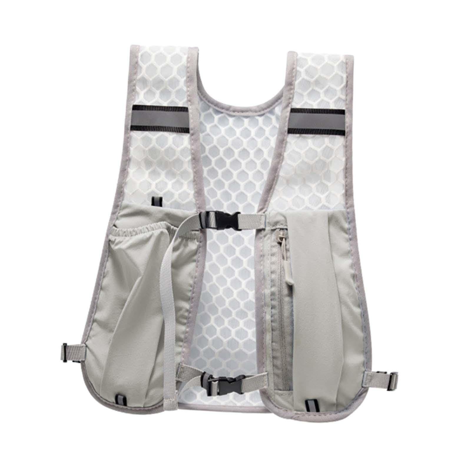 Hydration Vest for Men Women Reflective Water Pack for Trail Race Marathoner Gray-image-37
