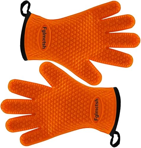 Guantes de cocina de silicona, manopla de barbacoa, cocina - manejo seguro de ollas y sartenes, barbacoa extremadamente resistente al calor, capa