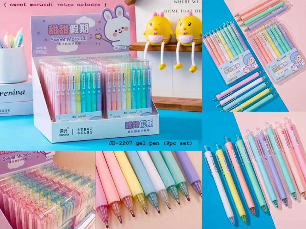 Shivaaro Plastic Retractable Colorful Pens for Kids - 0.7mm Gel Pen Set for Girls & Boys - Perfect for School Projects & Creative Work 2