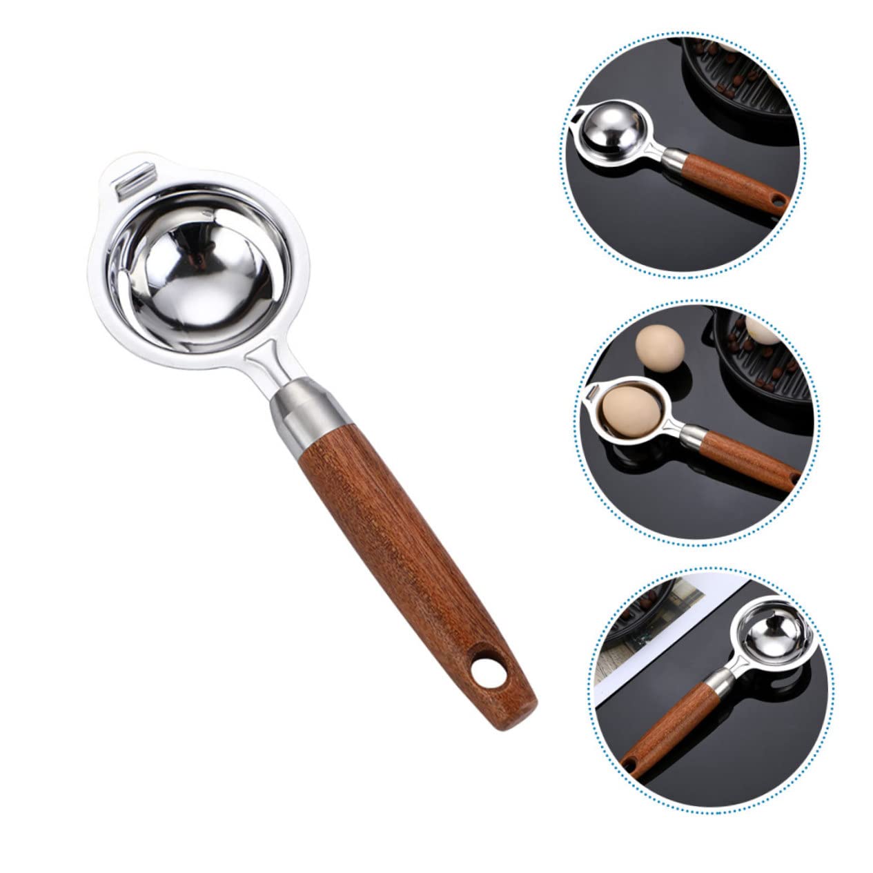 Unomor 1Pc Egg Separator Yolk Divider for White Separation Space Saving Design Elegant Arc Shape Kitchen Essential Tool for Cooking and Baking