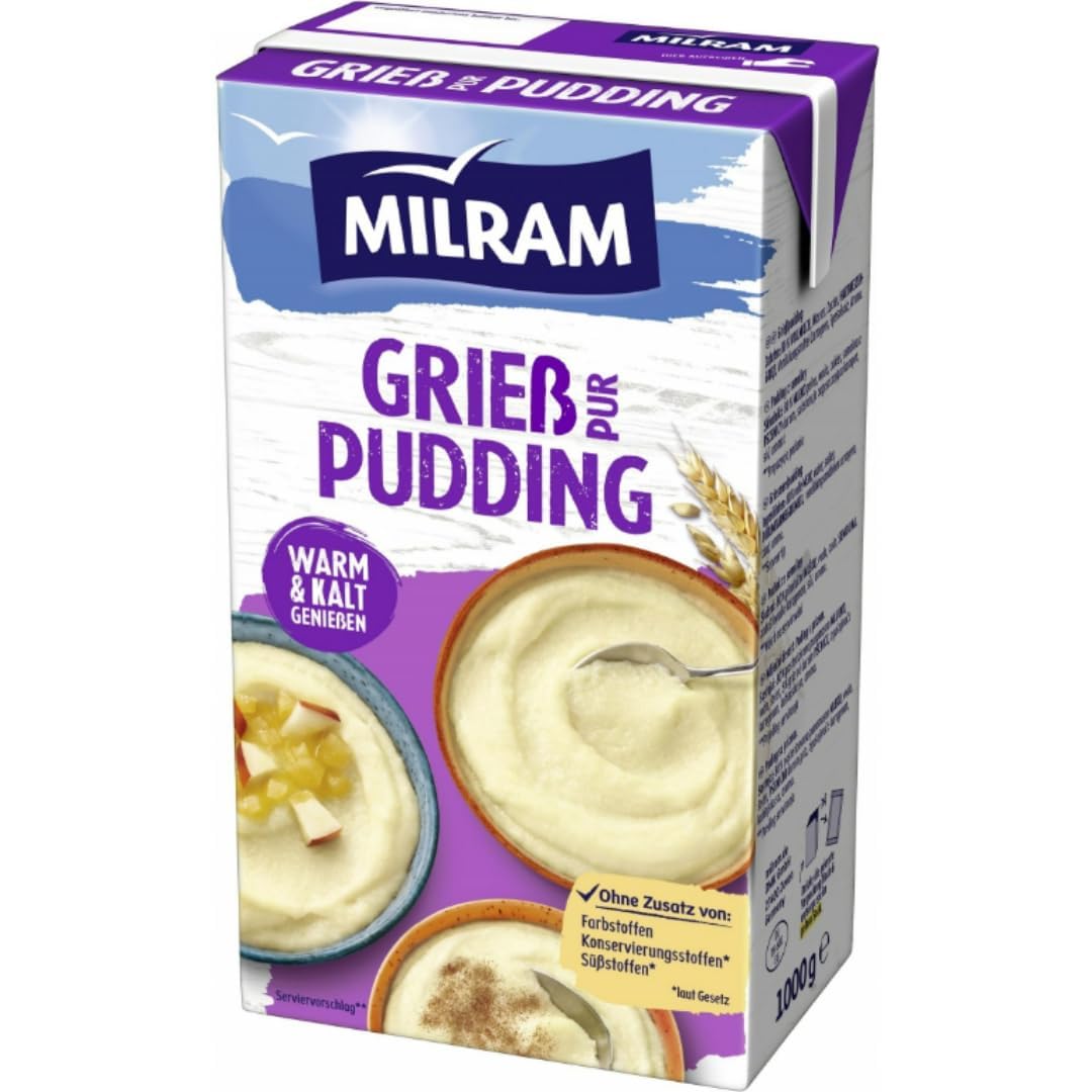 Milram Grießpudding Pur 1000 gramm x 5 STÜCK mit Pufai Grocery