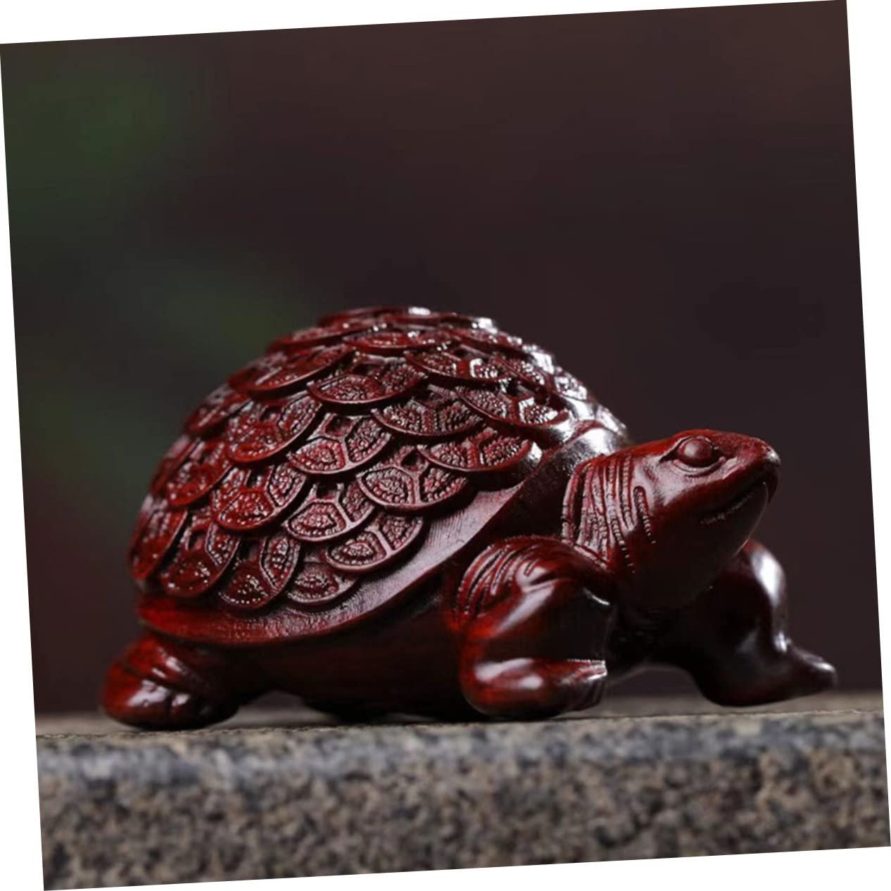 Amazon.co.jp: HOOTNEE 木彫りの亀の像 ローズウッド製耐久性彫刻品