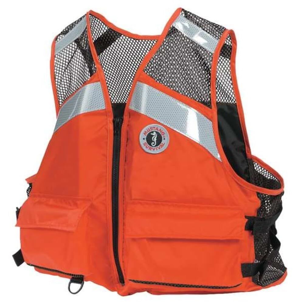 MUSTANG SURVIVAL Industrial Mesh Vest with Solas Reflective Tape