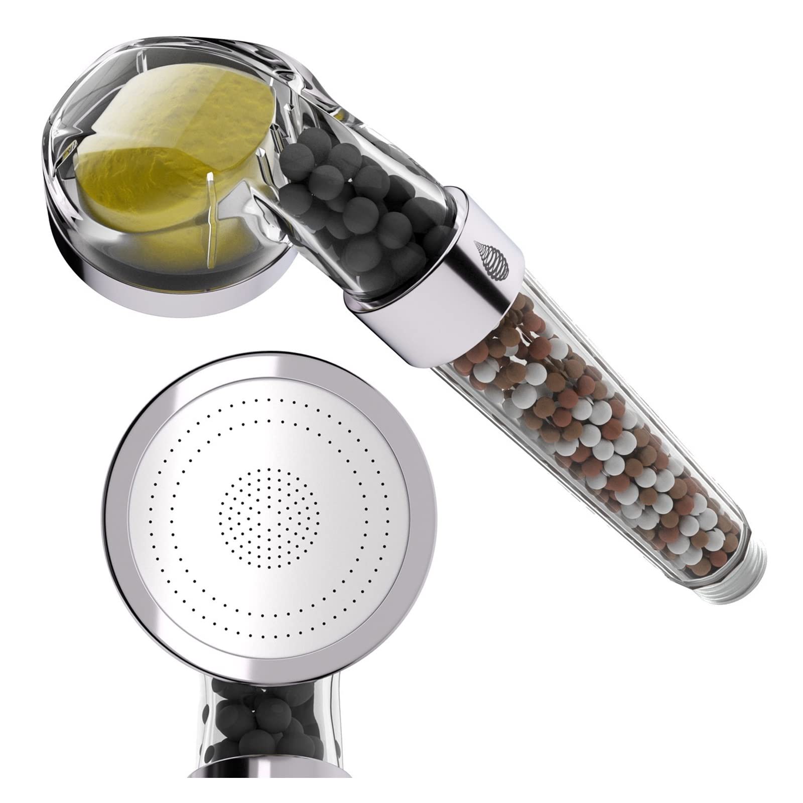 Głowica prysznicowa łazienka jonowe koraliki mineralne głowica prysznicowa z witaminą C prysznic cytrynowy filtr aromatów pod wysokim ciśnieniem woda ręczna prysznic (kolor: głowica prysznicowa,