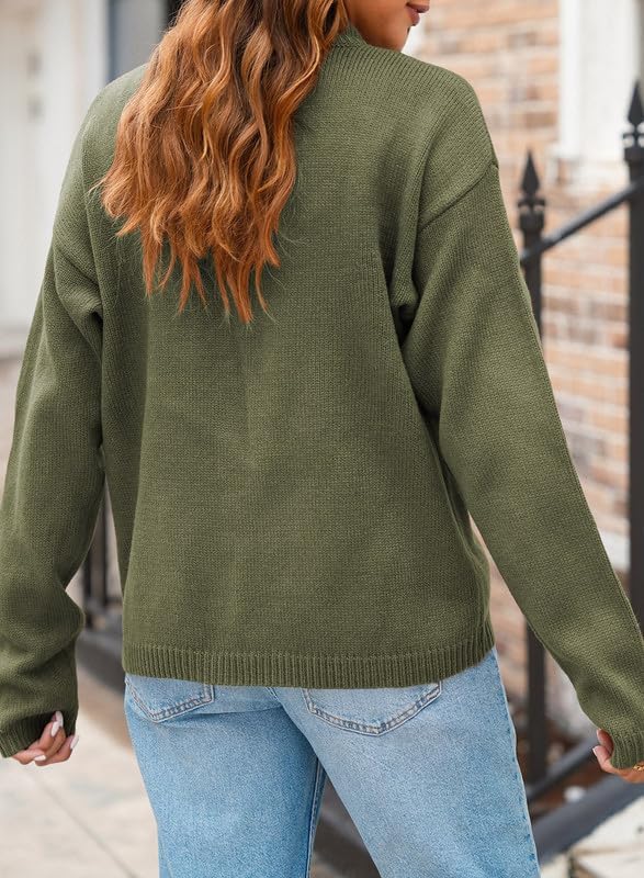 Dokotoo Cardigan Sweaters for Women Casual Open Front Long Sleeve Button Down Knit Outwear Stand Collar Fall Fashion 2024 - Image 2