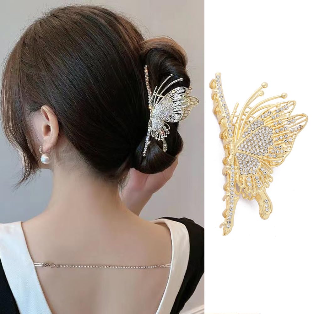 ラインストーン付きヘアクロークリップ Amazon.co.jp: バタフライ ラージ ラインストーン ヘアクリップ - 高級