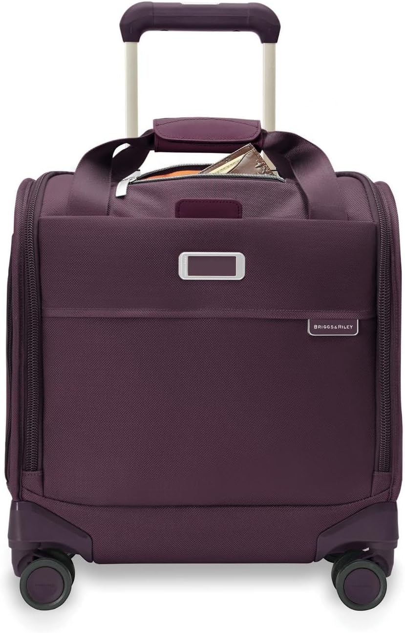Briggs & Riley Cabin Spinner – Carry On Luggage for Travel, Suitcases with Wheels, Softside Rolling Bag for Men & Women, Fits Under Plane Seat, Interlocking Handle – Baseline Collection, Plum Briggs & Riley Cabin Spinner – Carry On Luggage for Travel, Suitcases with Wheels, Softside Rolling Bag for Men & Women, Fits Under Plane Seat, Interlocking Handle – Baseline Collection, Plum