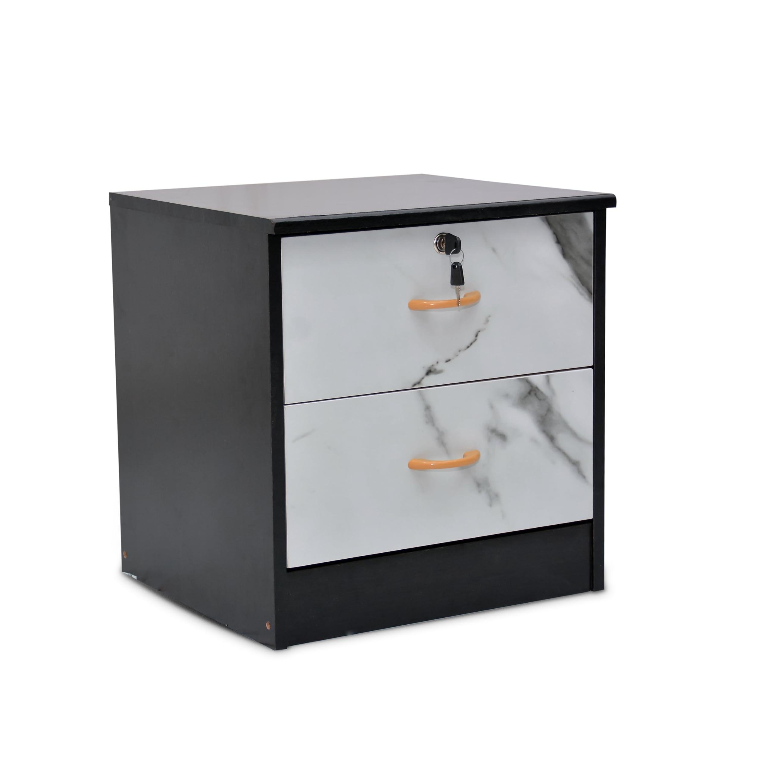 Multi Home Furniture presenting MH-CD2-wenge marble modern wooden side table, Bedside table with 2 wide drawers for Bedroom, Livingroom etc. wenge marble