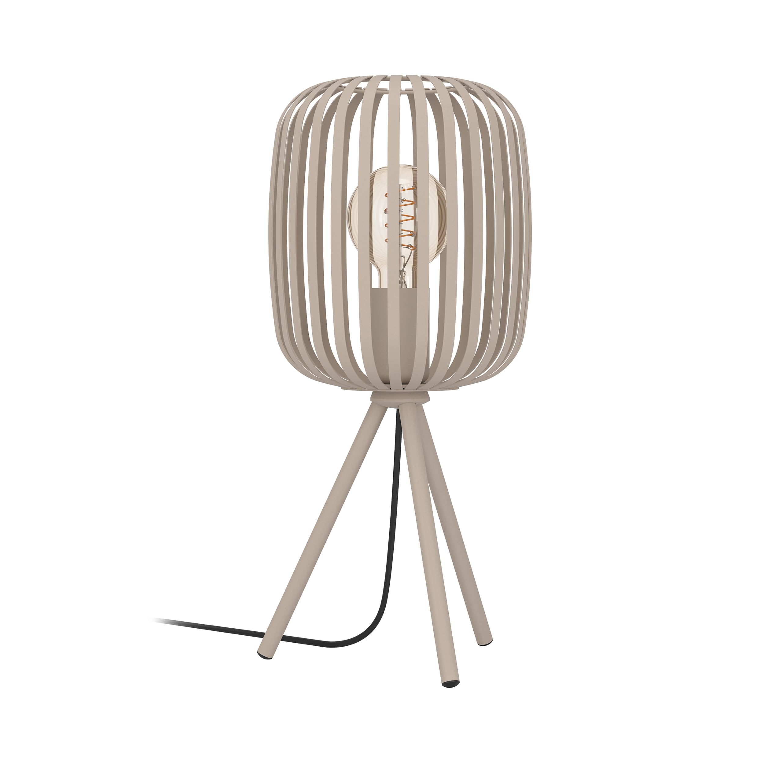 Eglo Tripod Bedside lamp Romazzina, Decorative Side Table Light, Living Room and Bedroom Lighting Made of Sand Coloured Metal, E27 Socket โ image 1