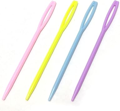 52Pcs 2.7 Large Eye Plastic Sewing Needles,Learning Needles,Yarn Needles Darning Needle Tapestry Needles,Safety Plastic Lacing Needles for DIY Sewing Handmade Crafts,4 Colors