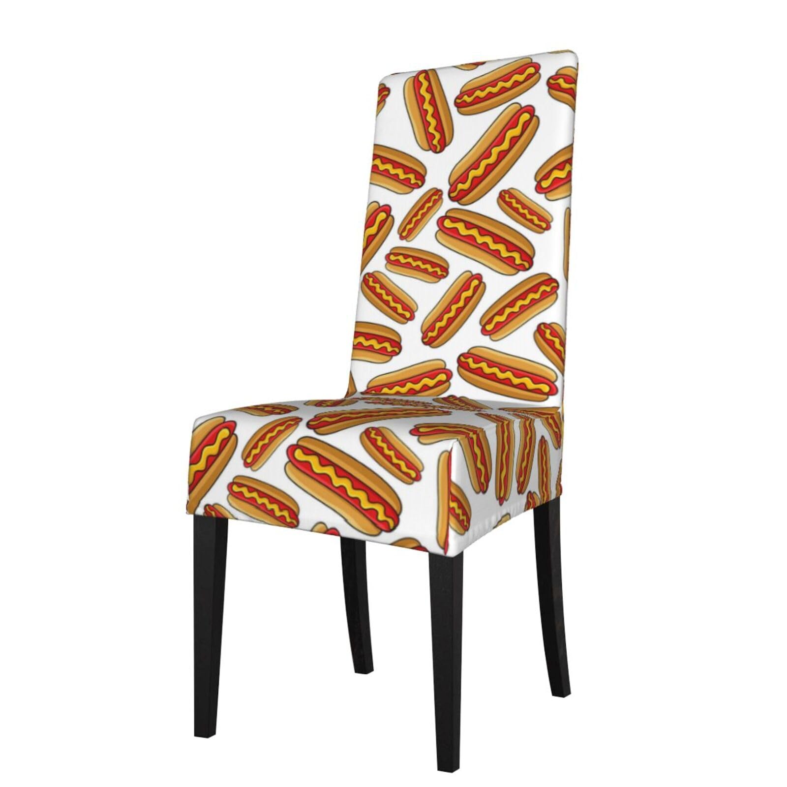 LKYMOH Fast Food Hot Dog, Chair Covers Stretch Chair Slipcovers for Dining Room, for Party Pet Protection Universal Fit Soft Polyester