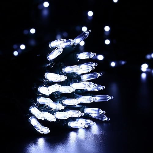 Miniatura 9 de Brizled Luces de Navidad, 33 pies, 100 luces LED que cambian de color para árbol de Navidad conectables con control remoto, 12 modos de luces de