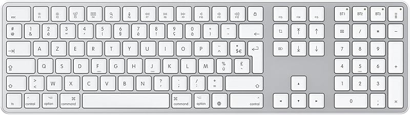 OMOTON Clavier Bluetooth pour Mac, Clavier sans Fil Rechargeable Multi-dispositifs avec 3 Canaux Blu