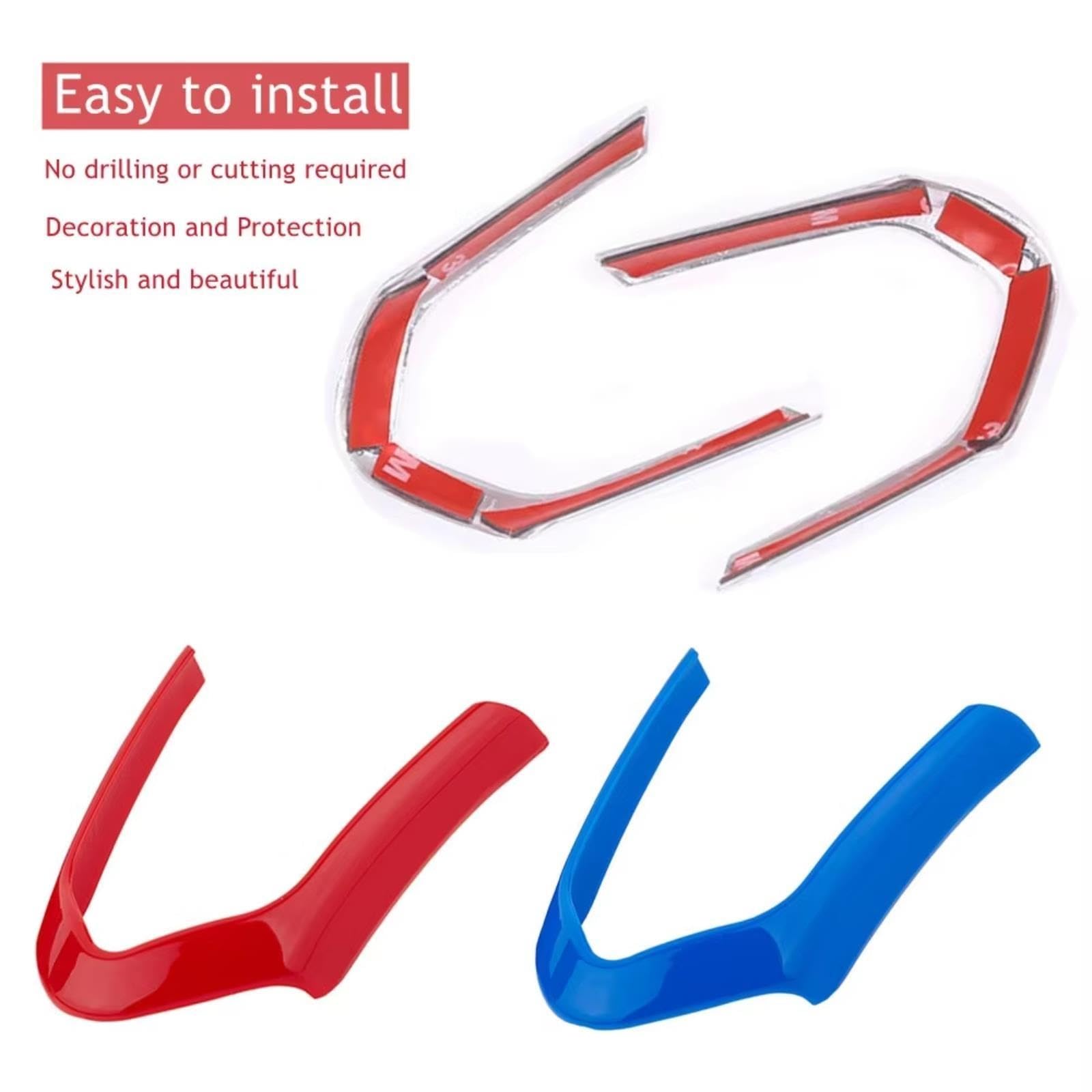 Adesivi Per Pulsanti Auto Per BMW F20 F22 F30 F31 F32 F33 F36 M-Sport | Adesivo Per Rivestimento Della Copertura Del Telaio Del Pannello Dei Pulsanti Del Volante Dell'auto(Blue)