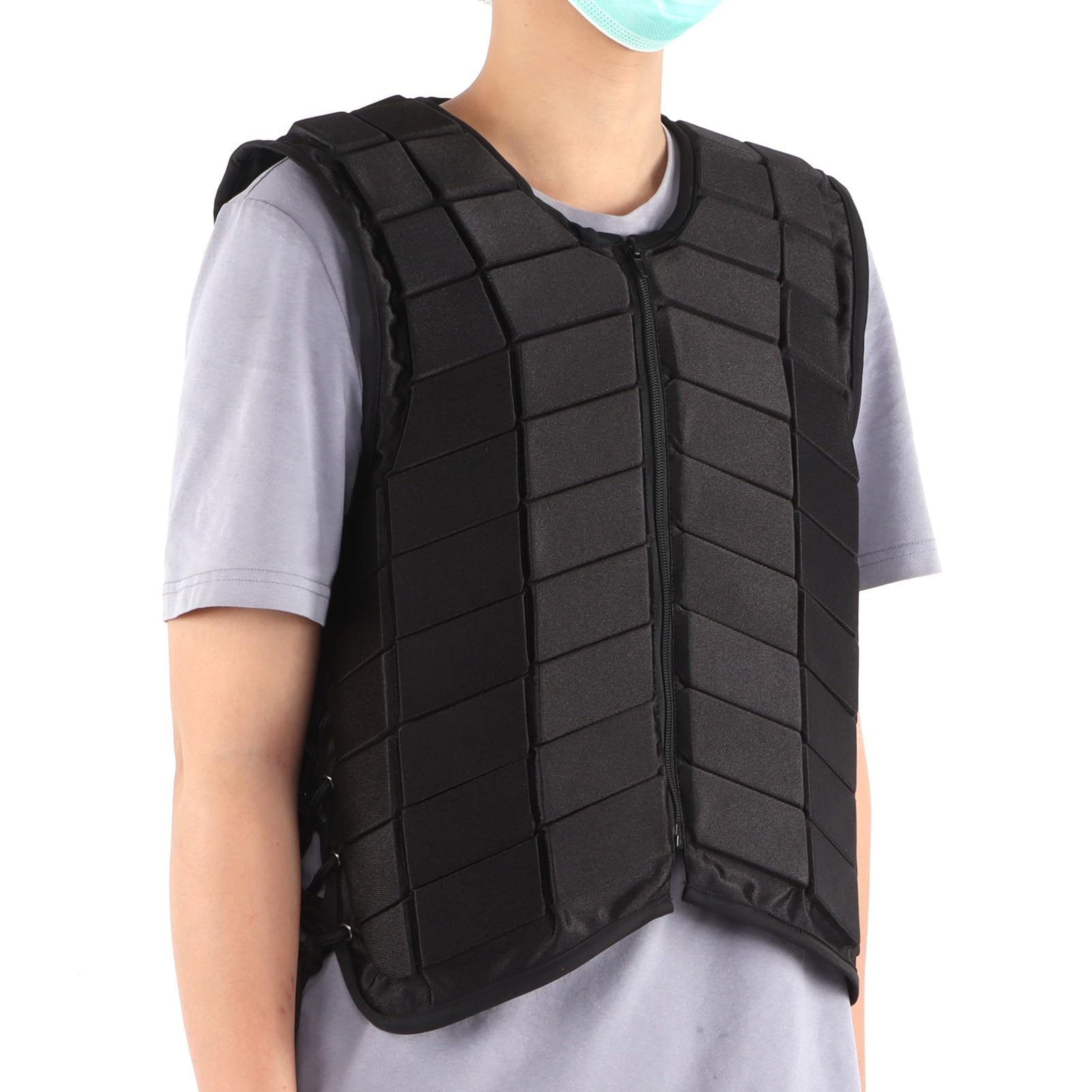 Gilet de Protection pour équitation pour Adultes Protection équitation Gilet équestre Gilet D'équitation Armure Une Pièce avec Mousse Anti-Compression pour Hommes Femmes