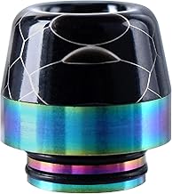 WOLFTEETH 810 Résine Drip Tip avec Filetage de tête de Connecteur en Inox Détachable, Embouchures pour Réservoir Atomiseur RDA Cigarette électronique, Sans Nicotine Ni Tabac/Noir 130101