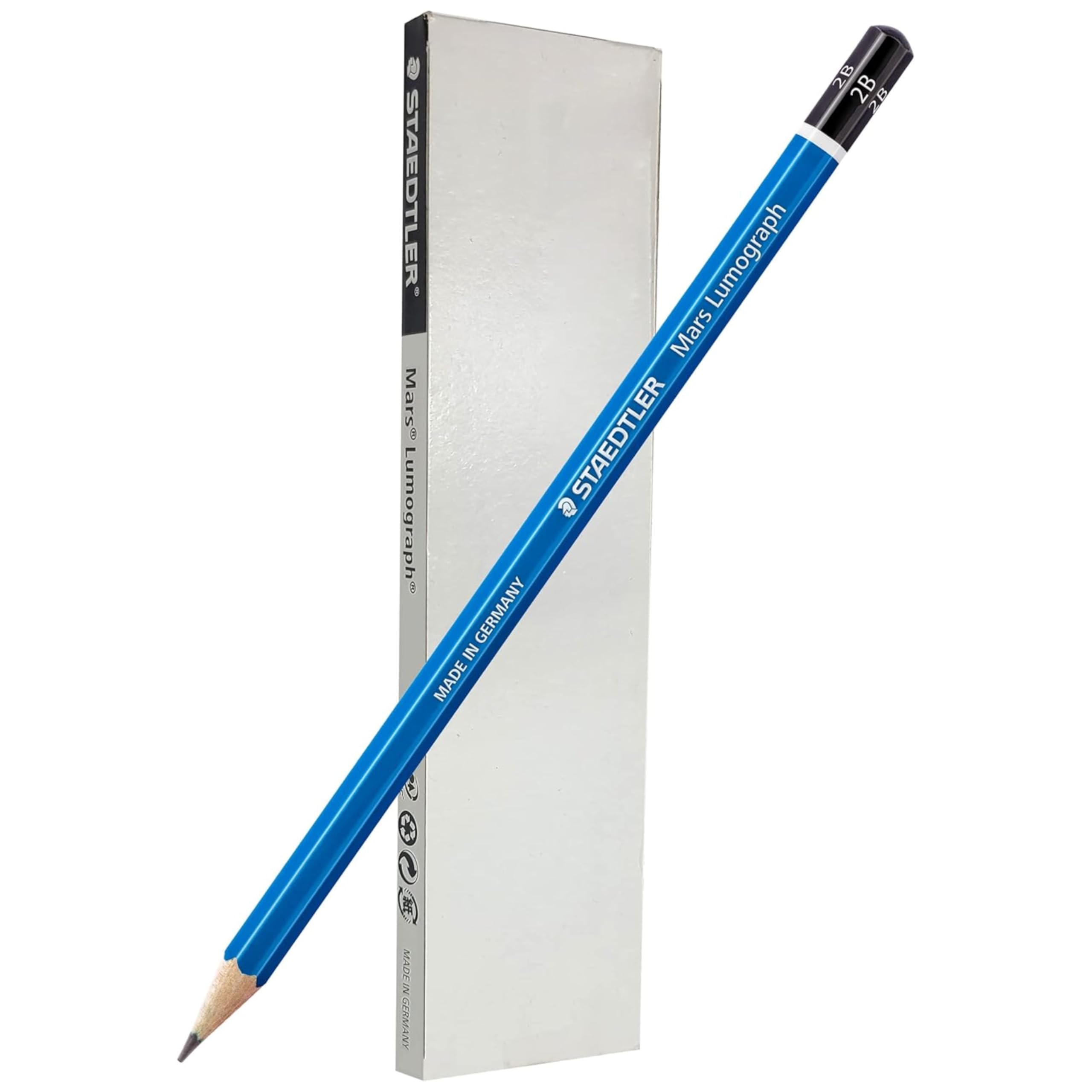STAEDTLER Mars Lumograph 2B Graphite Art Drawing Pencil, 6 Pencils
