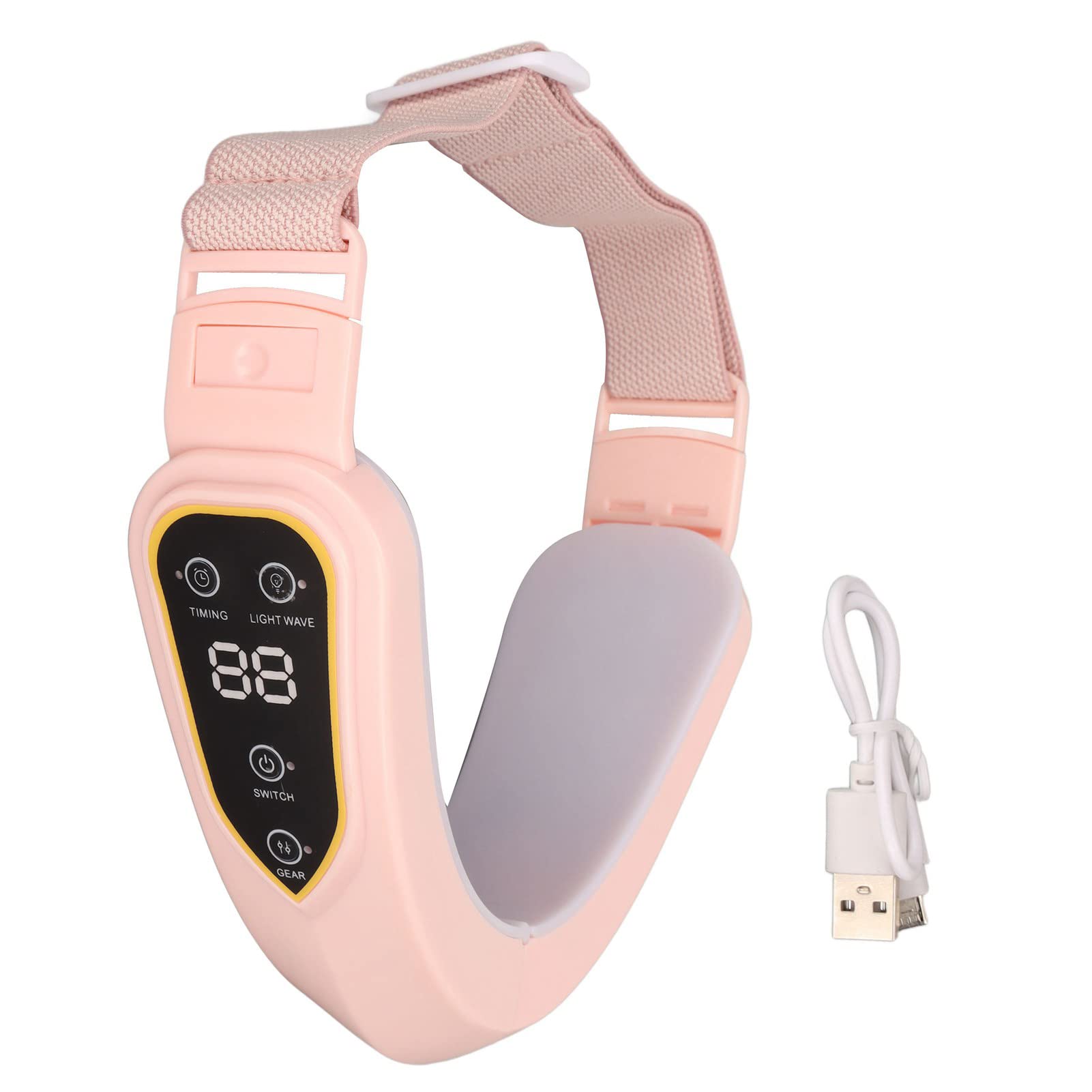Máquina Eléctrica De Cara En V, Instrumento De Estiramiento Facial, Masajeador Moldeador, Microvibración De 12 Velocidades, Máquina De Reducción De Papada Facial Reafirmante(coral)