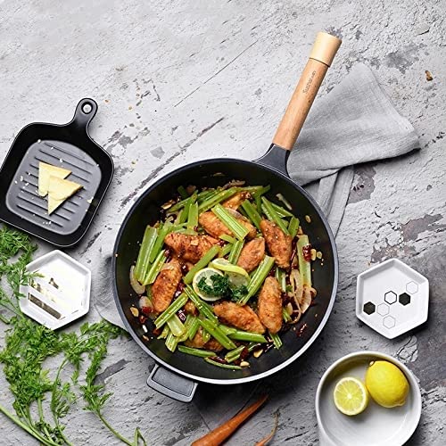 Wok de aleación de aluminio 30/32cm con mango de madera miniatura 3