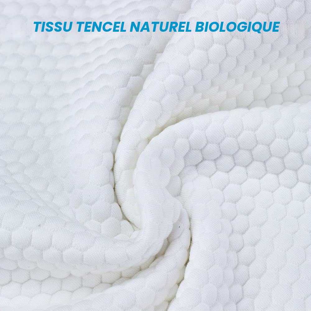 Talatex Oreiller Dunlop 100 % latex naturel, aide à soulager la pression et les douleurs au cou et aux épaules, sans produits chimiques toxiques en mousse à mémoire de forme